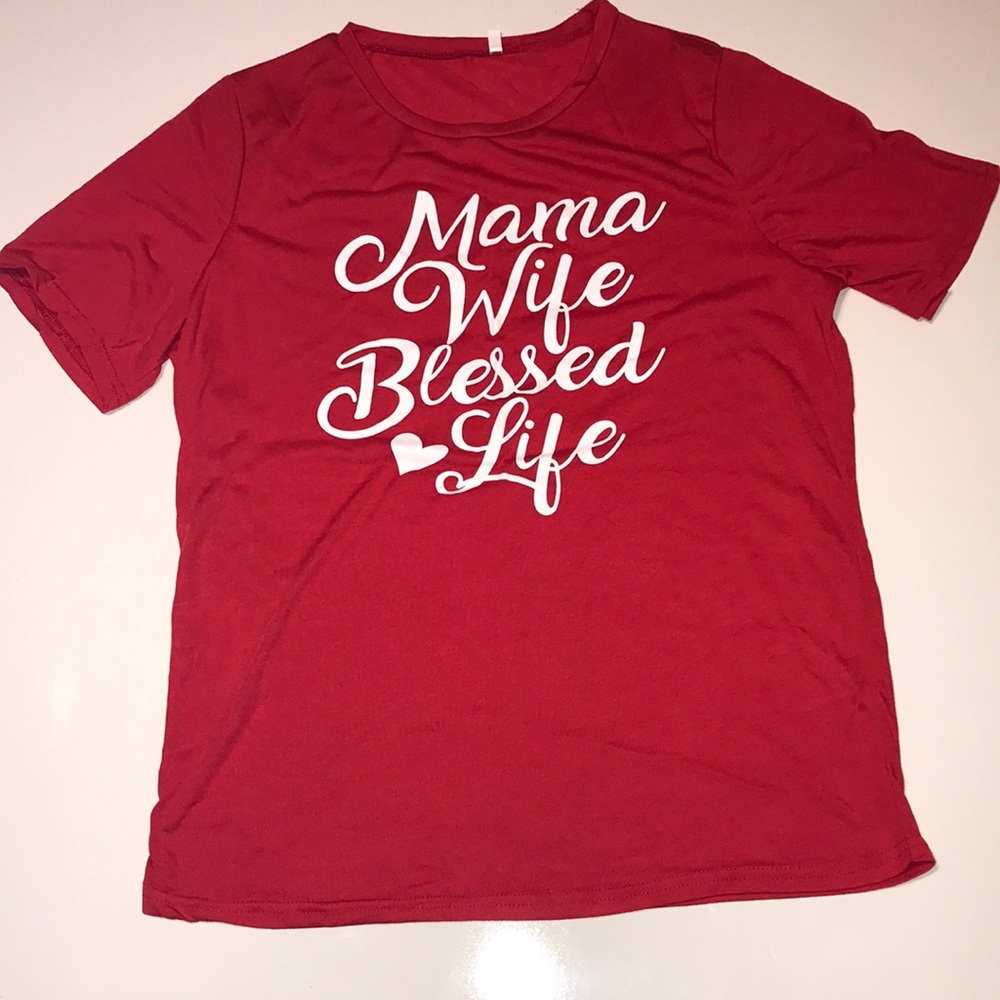 Boutique Shirt Red & White Size XL (Fits smaller)